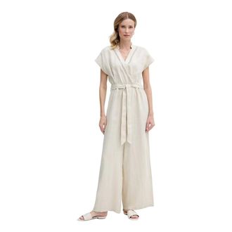 Benetton Dames, Jumpsuits & Playsuits, Beige, Maat: M Linnen
