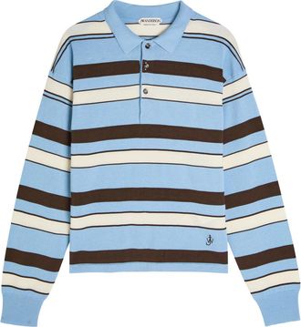 J.W.Anderson Striped Knit Polo Shirt - Blue - S (UK8-10 / S)