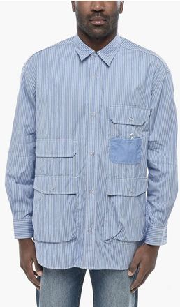 Comme Des Gar&ccedil;ons HOMME Casual Striped Shirt With Snap Buttons size M