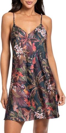Midnight Bakery Print Satin Chemise in Navy at Nordstrom, Size Small