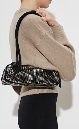 Alaia Suede Bag Teckel Small, Womens, Silver