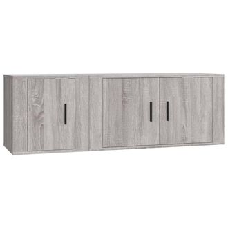 Berkfield Home 2 Piece TV Cabinet Set Grey Sonoma Engineered Wood