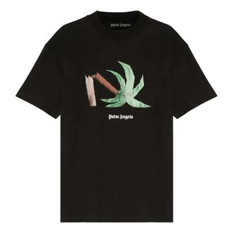 Palm Angels SS22 Broken Palm Classic T-Shirt Black Green PMAA001S22JER0221055