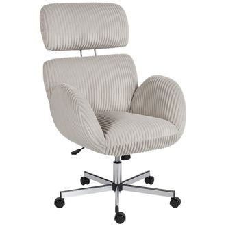 OEM Silla De Oficina Con Reposabrazos Respaldo Alto Reposacabezas Regulable Ruedas Altura Ajustable Giratoria Gris