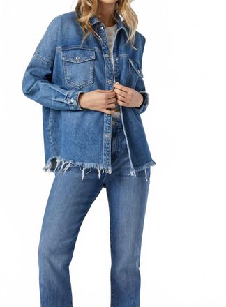 Mavi Fiona Relaxed Denim Shirt In Sky Organic Blue