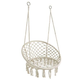Aubry Gaspard Sill&oacute;n Colgante De Algod&oacute;n Trenzado