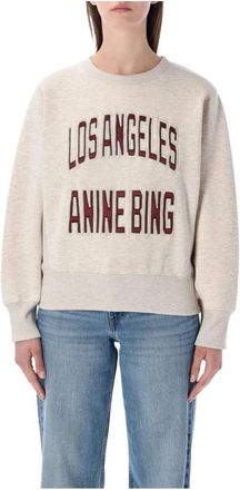 Anine Bing Harry Shrunken Sweatshirt - Dames - Sweatshirts & Hoodies - Beige - Maat: S Katoen