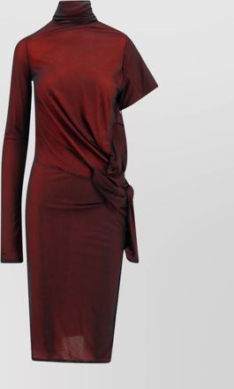 Maison Margiela viscose asymmetric long-sleeve turtleneck knee-length dress