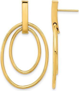 Diamond2Deal 14k Yellow Gold Oval Shape Drop Dangle Earrings