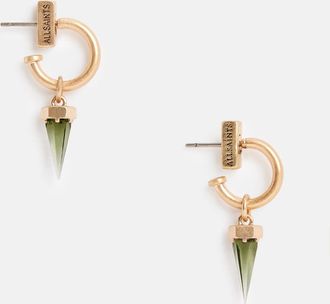 AllSaints Womens Brass Laio Spike Hoop Earrings, Size: One Size