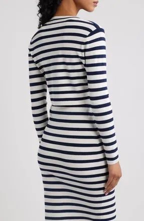 LoveShackFancy Avanette Crop Cardigan in Sailor Night at Nordstrom, Size Xx-Small