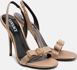Versace Medusa embellished satin sandals