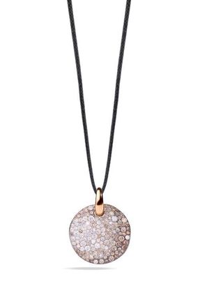 POMELLATO Sabbia White & Brown Diamond Pendant Necklace in Rose Gold at Nordstrom