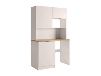 Vente-Unique Mueble multifunci&oacute;n para cocina y cuarto de lavadora - Con encimera 120 cm - Beige y natural - CARMEO