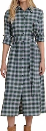 Southern Tide Trista Gordan Tartan Shirt Dress In Salt Meadow