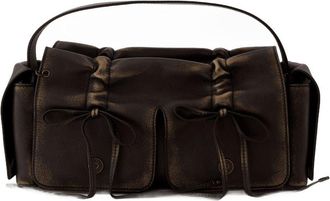 Acne Studios Womens Multipocket Vintage Shoulder Bag Brown Calfskin