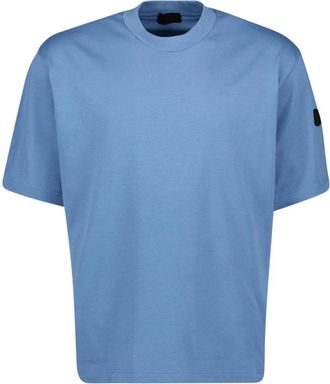 Moncler Blauw Logo T-shirt- Herfst-Winter 2024 Collectie - Heren - T-shirts - Blauw - XS - Katoen - Tops