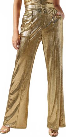Sugarlips Primadonna Pintuck Wide Leg Liquid Pants In Gold