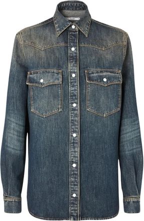 Fendi Western Shirt - Dames - Spijkeroverhemden - Blauw - 2XS - Katoen - Overhemden