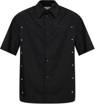 Off-white Logo Shirt - Heren - Korte mouwen Overhemden - Zwart - L - Katoen - Overhemden