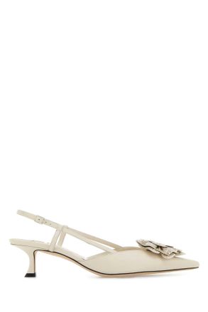 Jimmy Choo London Ivory Nappa Leather Mimmi Pumps