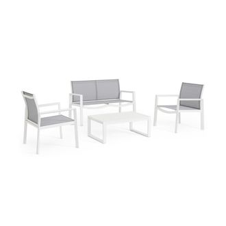 BIZZOTTO Conjunto De Jard&iacute;n Con Sillas, Sof&aacute; Y Mesa De Centro De Aluminio Kallen Yes