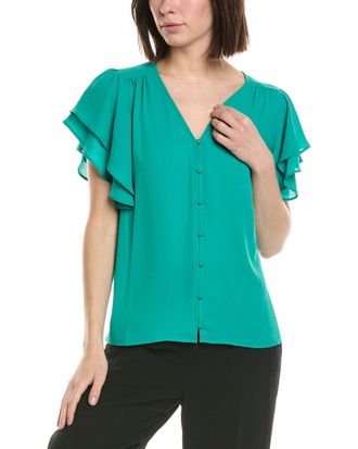 CeCe by Cynthia Steffe Cece Double Flutter Shirred Shoulder Blouse