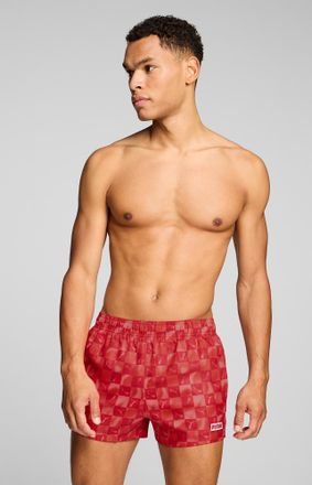 Puma Badeshorts PUMA PUMA SWIM MEN PRINTED CAT SHORT SHORTS, Herren, Gr. XXL, N-Gr, rot glamour combo, Web, Obermaterial: 100% Polyester, Badehosen Badesho