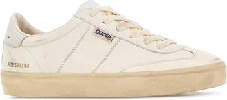 Golden Goose Womens White Leather Soul Star Sneakers Whitemilk