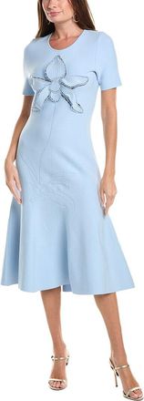 Oscar De La Renta Oscar De La Renta Orchid Knit Fit & Flare Dress