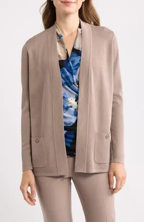 Anne Klein Malibu Open Front Cardigan in Natural Clay at Nordstrom, Size X-Small