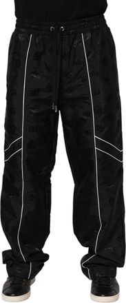 Dolce & Gabbana Mens Black Cotton Straight Jogger Sweatpants Pants Silk Elastane