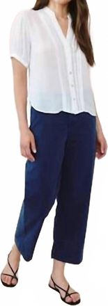 Bella Dahl Short Sleeve Pintuck Shirt In White