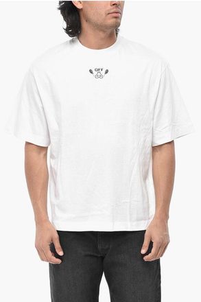 Off-white Embroidered Cotton Crew Neck T-Shirt BANDANA ARROW size Xl