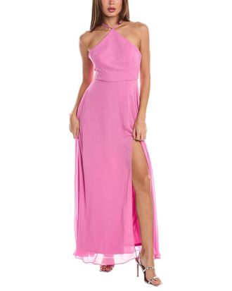 Lovely Makeup Halter Maxi Dress