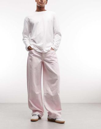 Liquor & Poker Jeans comodi ampi lavaggio rosa