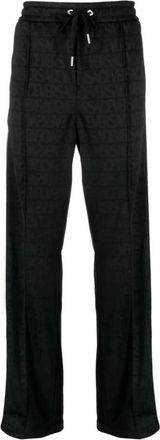 Versace Zwarte Signature Allover Patroon Broek - Heren - Straight fit broeken - Zwart - S - Polyester - Broeken