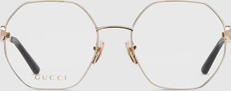 Gucci Square Optical Frame, Gold