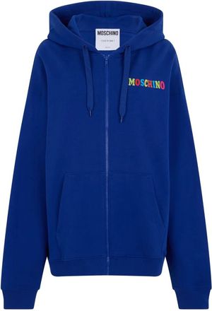 Moschino Hooded Sweatshirt - Heren - Vesten met rits - Blauw - 3XL - Katoen - Hoodies & sweatvesten