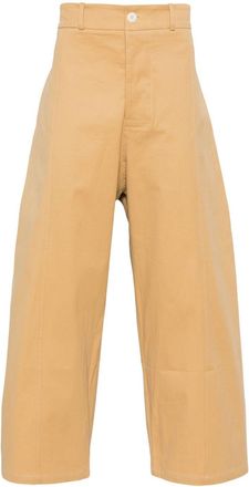 Sage Nation Neutral Wide-Leg Trousers - Mens - Cotton/Lycra
