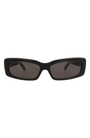 Balenciaga 69mm Rectangular Sunglasses in Black Black Grey at Nordstrom Rack