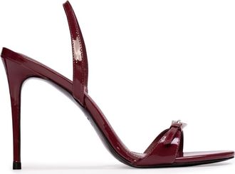 Black Suede Studio Romi 100 Patent Sandal in Ruby Patent Leather at Nordstrom, Size 38.5 Eu