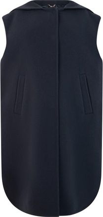 Herno Capuchonvest - Dames - Bodywarmers - Blauw - M - Wol - Jassen