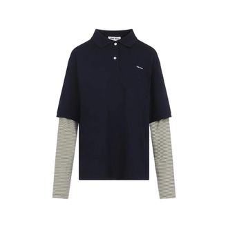 Miu Miu Layered-sleeve Striped Polo Shirt