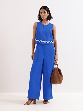 Phase Eight Aubrey Sleeveless Wide Leg Jumpsuit in Blue at Nordstrom, Size 12