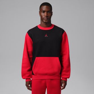 Nike Jordan Mens Jordan Brooklyn Fleece Crew-Neck Sweatshirt in Black | IM8978-011