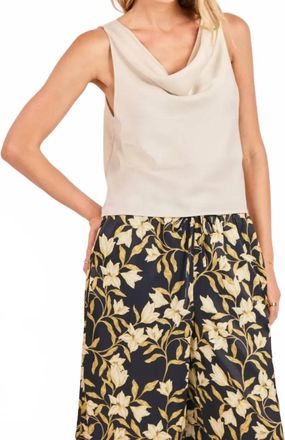 Sadie & Sage Last Night Cowl Neck Sleeveless Top In Ivory
