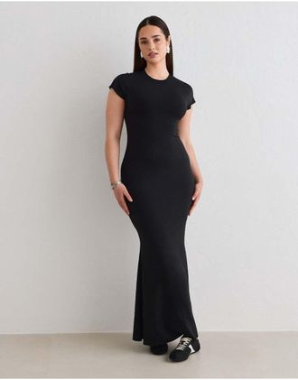 Aim'n Black Sense - Vestito a sirena nero con maniche ad aletta