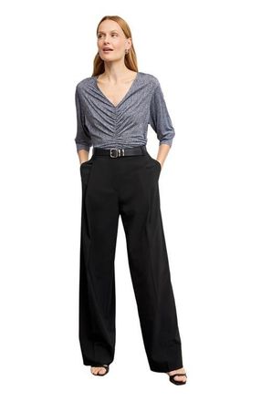 M.M.LaFleur Amina Printed Jersey Ruched Top in Blueprint Sketch at Nordstrom, Size Xx-Large