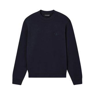 Emporio Armani Hoodies & sweatvesten, Heren, Blauw, L, Katoen, Sweatshirt